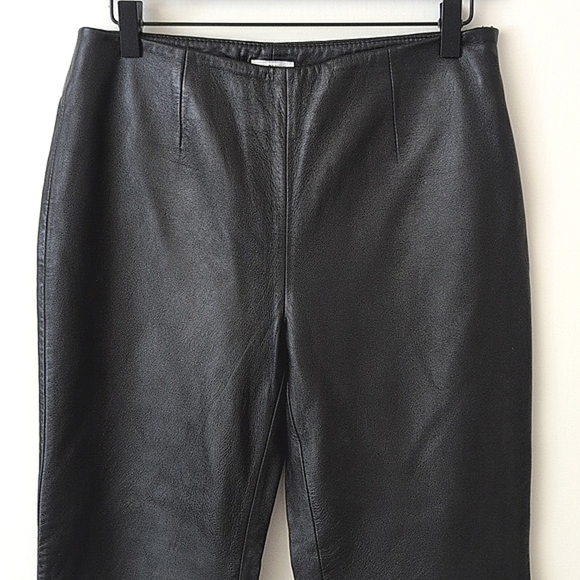Vintage Apt. 9 Womens 4 Black Leather Pants Contemporary City Classic Bikercore - Picture 3 of 8